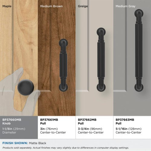 Coble Zinc Matte Black Cabinet Knob 6