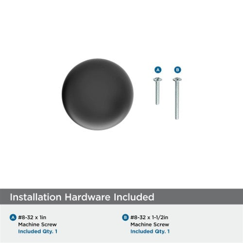 Collet Zinc Matte Black Cabinet Knob 3