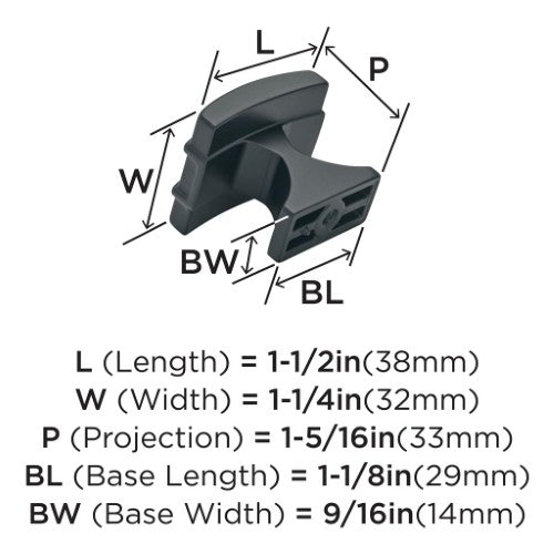 Davenport Zinc Matte Black Cabinet Knob 3