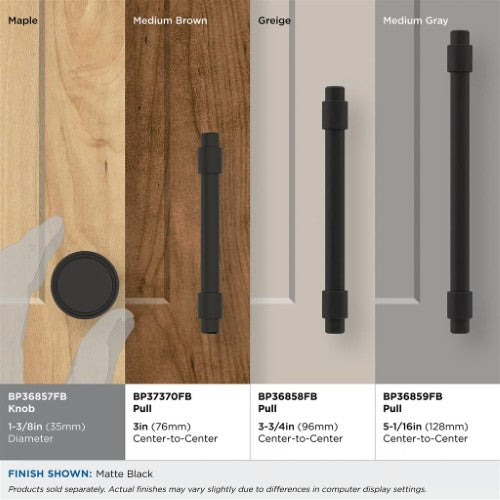 Destine Zinc Matte Black Cabinet Knob 6