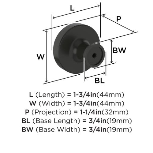 Dupont Circle Zinc Matte Black Cabinet Knob 4