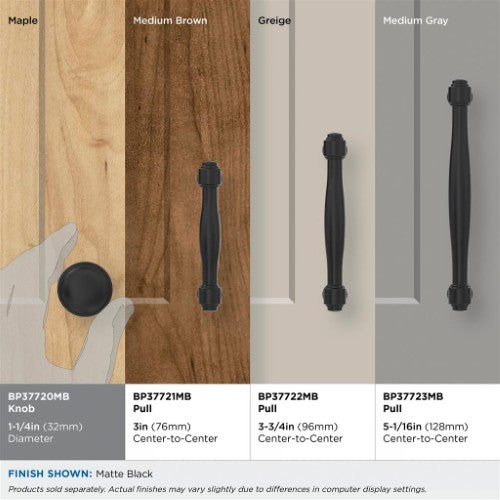 Enlivity Zinc Matte Black Cabinet Knob 6