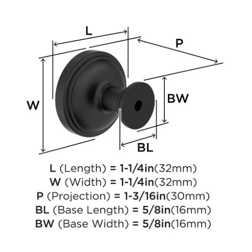 Enlivity Zinc Matte Black Cabinet Knob 2