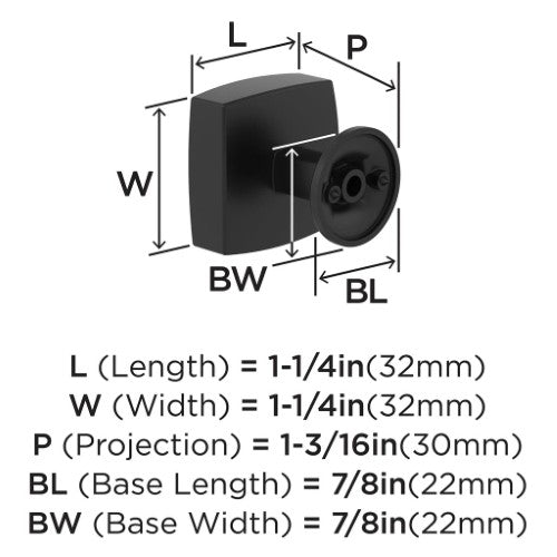 Everett Zinc Matte Black Cabinet Knob 4