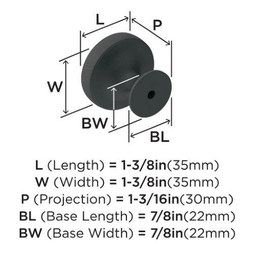 Exceed Zinc Matte Black Cabinet Knob 2