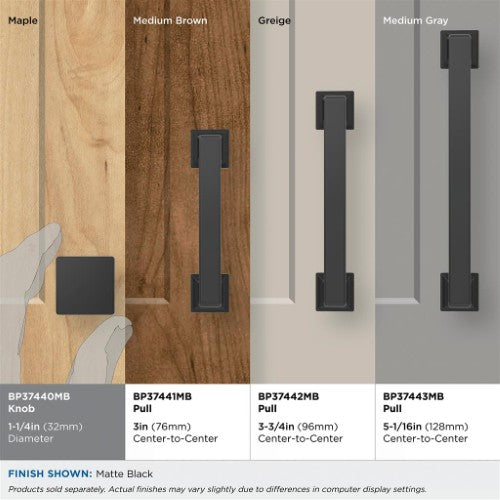 Lintel Zinc Matte Black Cabinet Knob 6