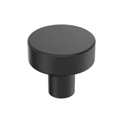 Merced Zinc Matte Black Cabinet Knob 1