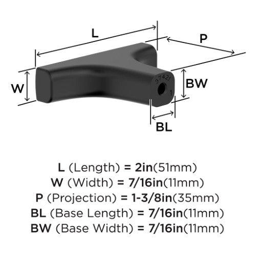 Merced Zinc Matte Black Cabinet Knob 4