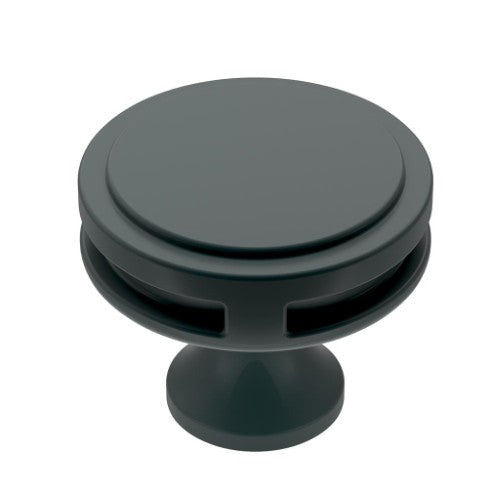 Oberon Zinc Matte Black Cabinet Knob 1