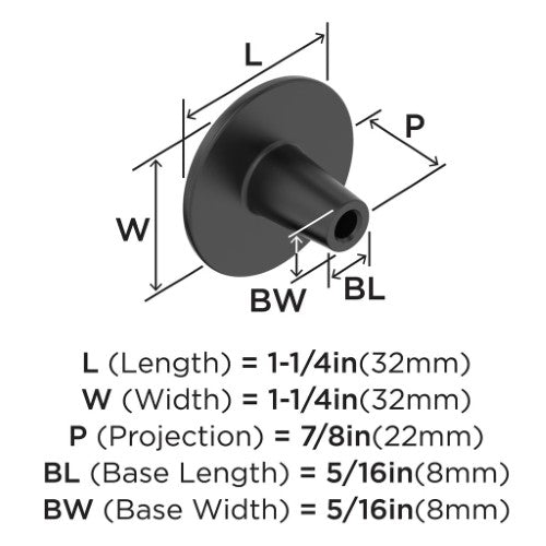 Hatfield Zinc Matte Black Cabinet Knob 2