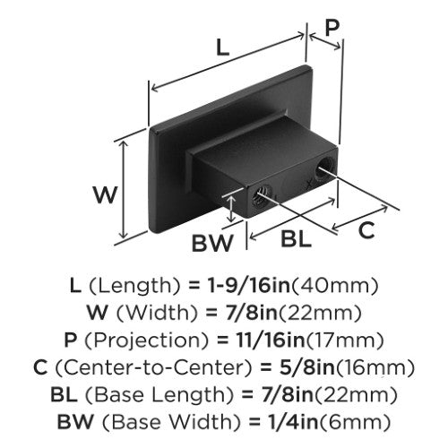 Prominence Zinc Matte Black Cabinet Knob 2