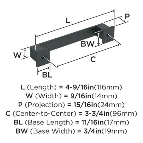 Appoint Zinc Matte Black Cabinet Pull 9