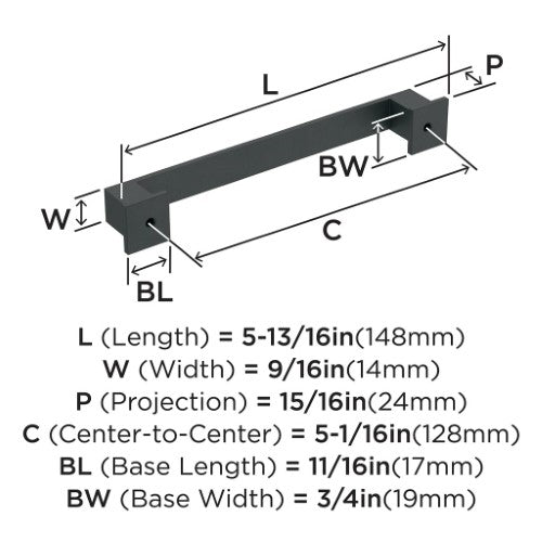 Appoint Zinc Matte Black Cabinet Pull 10