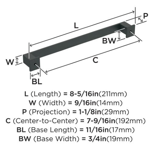 Appoint Zinc Matte Black Cabinet Pull 11