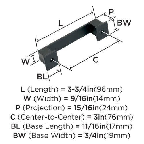 Appoint Zinc Matte Black Cabinet Pull 13