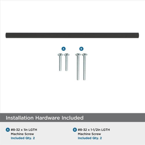 Caliber Zinc Matte Black Cabinet Pull 16