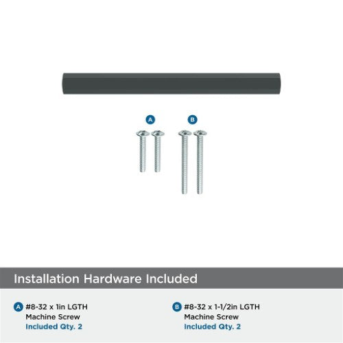 Caliber Zinc Matte Black Cabinet Pull 17