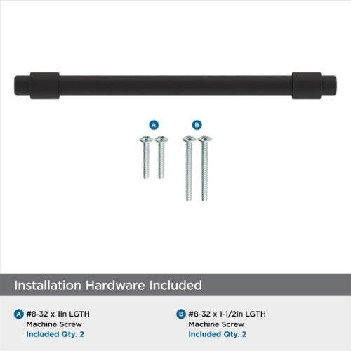 Destine Zinc Matte Black Cabinet Pull 19
