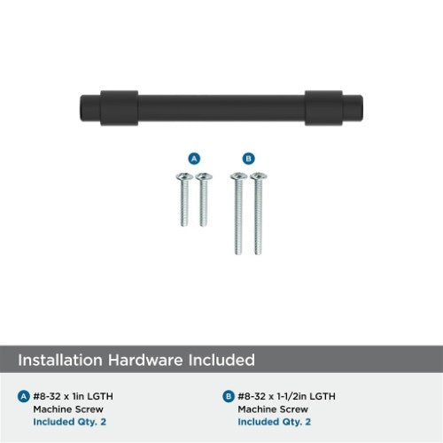 Destine Zinc Matte Black Cabinet Pull 17