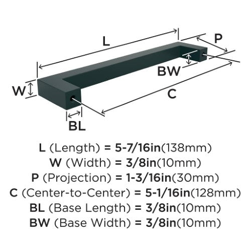 Monument Aluminum Matte Black Cabinet Pull 13