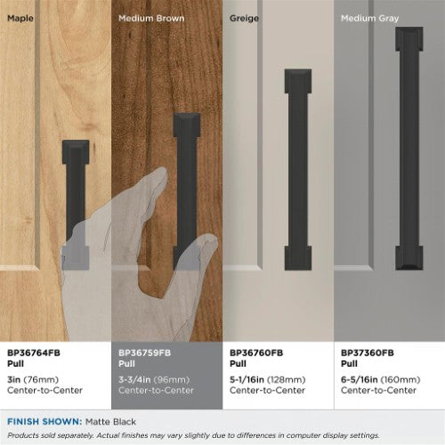 Appoint Zinc Matte Black Cabinet Pull 36