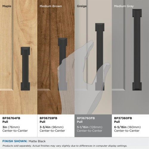 Appoint Zinc Matte Black Cabinet Pull 37