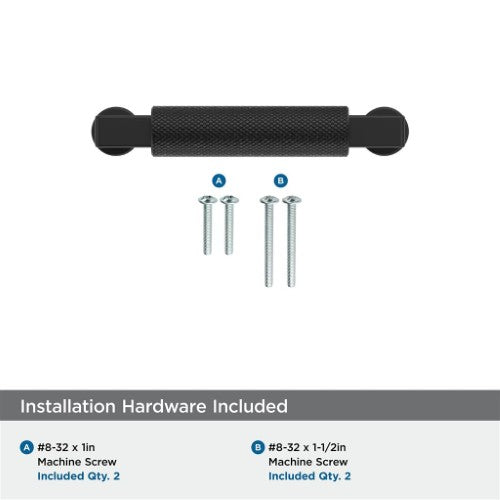 Balata Zinc Matte Black Cabinet Pull 19