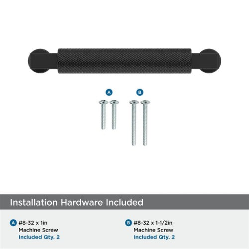 Balata Zinc Matte Black Cabinet Pull 20
