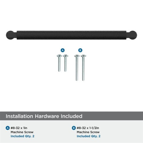 Balata Zinc Matte Black Cabinet Pull 23