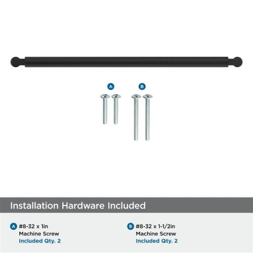 Balata Zinc Matte Black Cabinet Pull 18