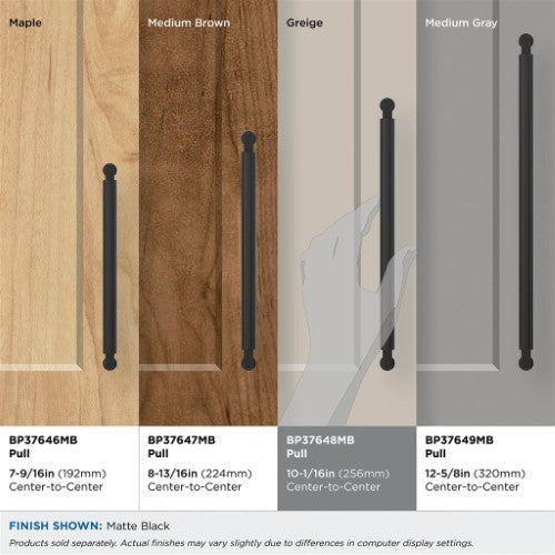 Ballard Zinc Matte Black Cabinet Pull 34