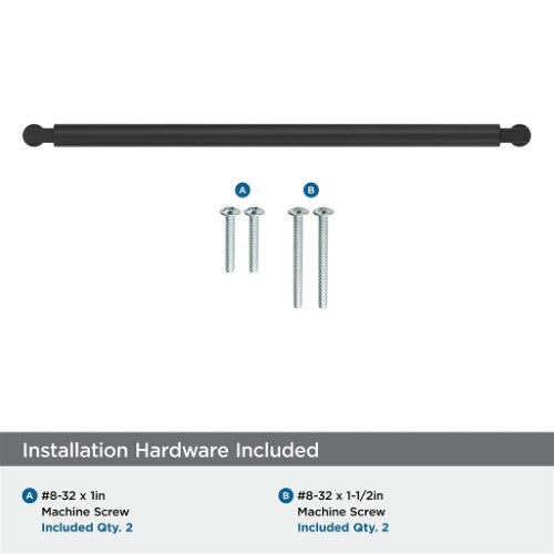Balon Zinc Matte Black Cabinet Pull 18