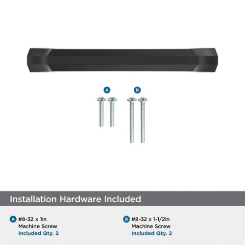 Bellamy Zinc Matte Black Cabinet Pull 18