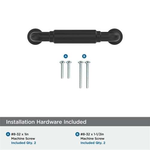 Coble Zinc Matte Black Cabinet Pull 17