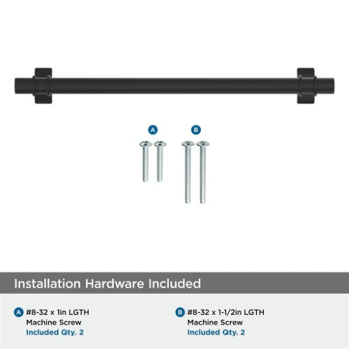 Davenport Zinc Matte Black Cabinet Pull 22