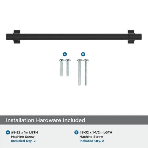 Davenport Zinc Matte Black Cabinet Pull 17