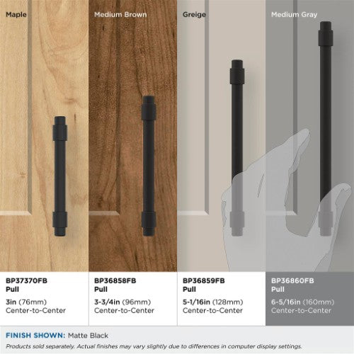 Destine Zinc Matte Black Cabinet Pull 42