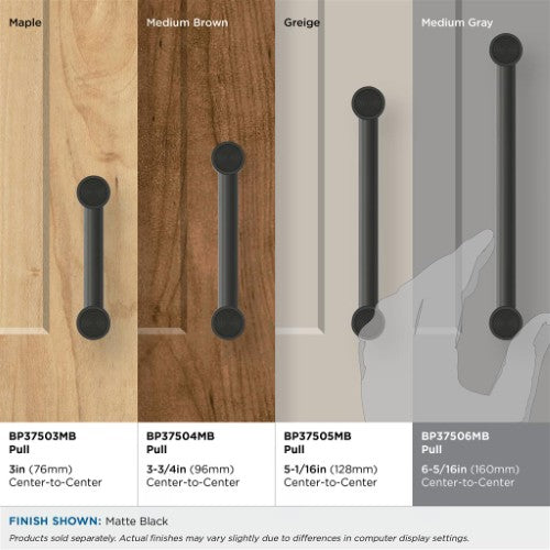Dupont Circle Zinc Matte Black Cabinet Pull 30