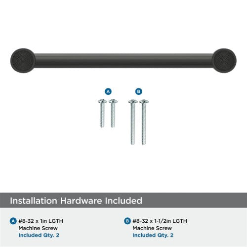 Dupont Circle Zinc Matte Black Cabinet Pull 22