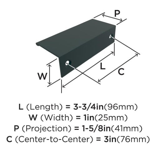 Edge Pulls Aluminum Matte Black Cabinet Pull 5