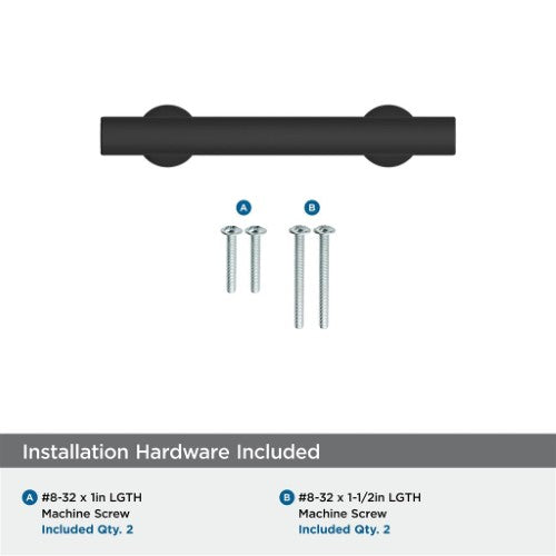 Everett Zinc Matte Black Cabinet Pull 15