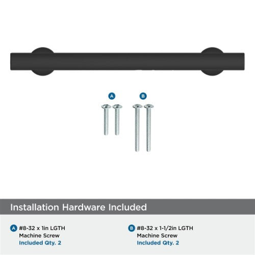 Everett Zinc Matte Black Cabinet Pull 17