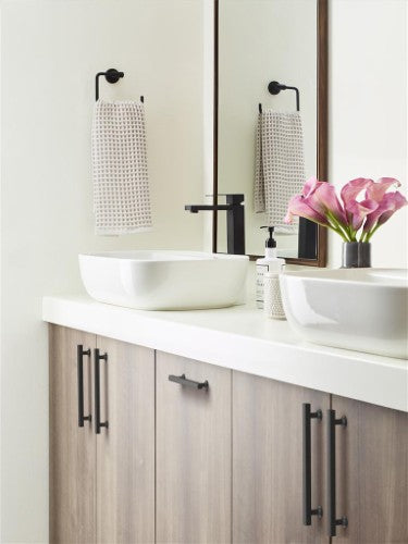 Everett Zinc Matte Black Cabinet Pull 28
