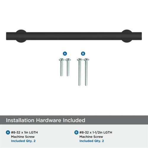 Everett Zinc Matte Black Cabinet Pull 21