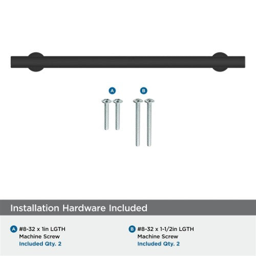 Everett Zinc Matte Black Cabinet Pull 19
