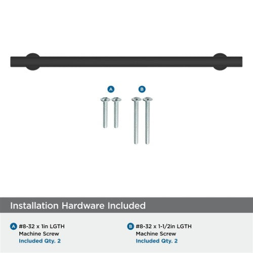 Everett Zinc Matte Black Cabinet Pull 20