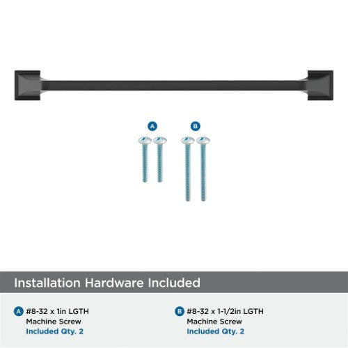 Exceed Zinc Matte Black Cabinet Pull 17