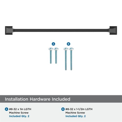 Exceed Zinc Matte Black Cabinet Pull 18