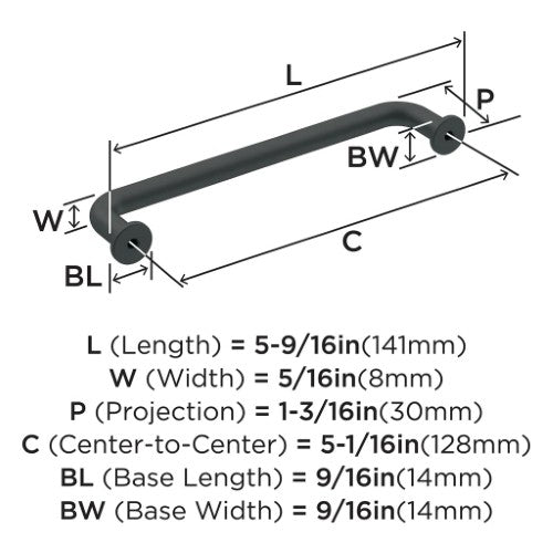 Factor Zinc Matte Black Cabinet Pull 11