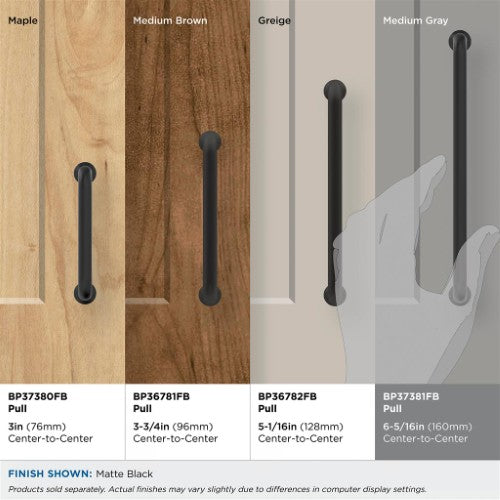 Factor Zinc Matte Black Cabinet Pull 33